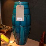 A C19th Chinese pottery vase with blue turquoise glaze