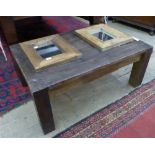 A 1970's teak sideboard gilted six drawers on square feet H37 x W77 x D47