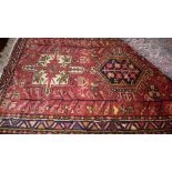 An extremely fine North West Persian Heriz runner, 280cm x 70cm, repeating stylised geometrical