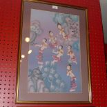 A fine Batik painting of native women, c