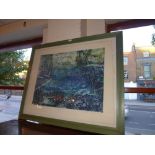 A Brenda Hartill artist's proof 'Pond' signed in pencil, glazed and framed