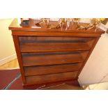 A Victorian mahogany open bookcase with adjustable shelves on plinth base