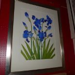 A limited edition print by Bryan Poole 'Iris Germanica' signed and numbered, glazed and in a