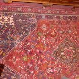 An extremley fine South West Persian Qashqai carpet 255cm x 160cm central pole medallion on a
