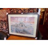 A contemporary watercolour Venetian scene by Deborah Sullivan, signed, framed.