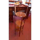 A Victorian mahogany three tier cakestand.