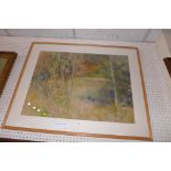 A C20th watercolour woodland scene signed J. Robertson glazed and framed.