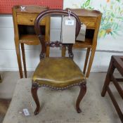 A child mahogany apprentice chair and a seat stool.