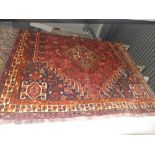 An extremely fine south west Persian Qashgai carpet 275cmx175cm,