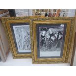 A pair of monochrome figural prints after Aubrey Beardsley