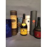 A mixed collection of brandy and whisky including Napoleon,