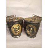 A pair of early 19th cent leather buckets both marked KP