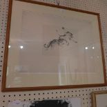 A Kurt Meyer-Eberharst Limited Edition etching of leopards 58/60, signed in pencil