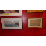 Two marine watercolours circa 1930, ''The Pier Tynemouth''- steamer leaving harbour, signed