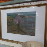 A Scandinavian oil on canvas of a tree in blossom, signed J.W, in a gilt frame