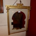 A small C19th gilt mirror with Masonic insignia,