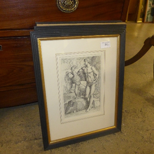 A set of four 19th Century engravings of classical figures