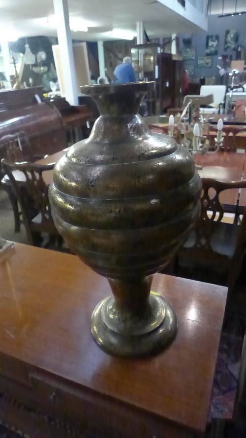 A large Indian brass Gourd form vase,