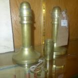 A pair of late C19th brass lamps