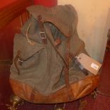 A WWII Swiss army backpack, the strap st