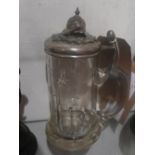 A C19th German cut and etched glass offi