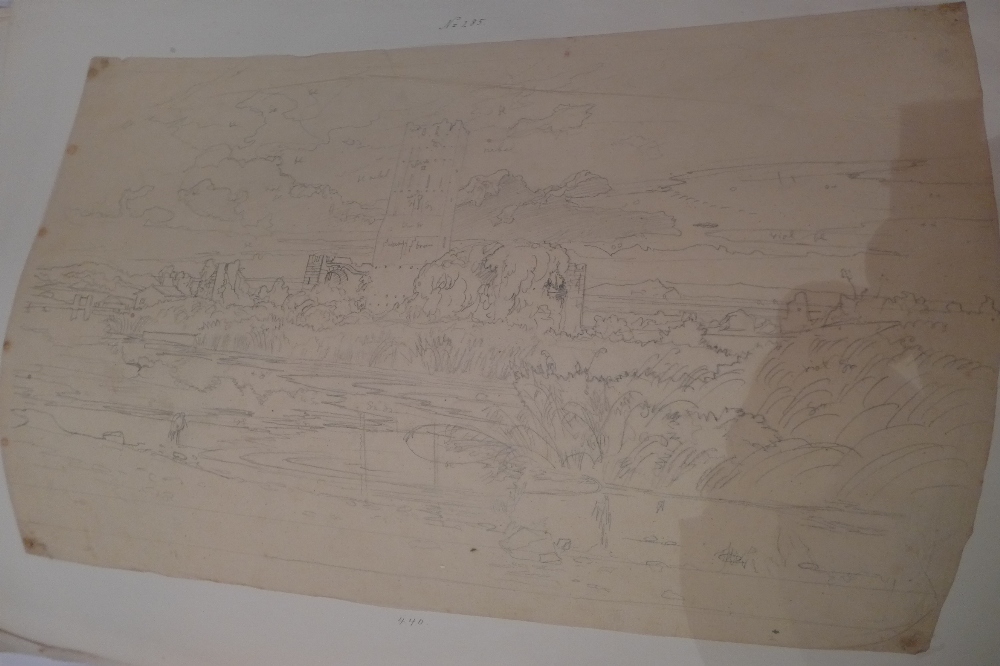 A foilio of Carl Werner practice sketche
