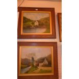 A pair of 1920's oil on canvas landscape