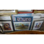 A quantity of framed prints and watercolours