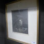 A 19th century mezzotint portrait of a bearded gentleman after Rembrandt