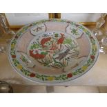 A Chinese style bowl with fish decoration W45 x H10