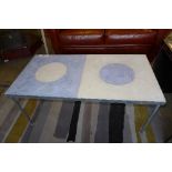 A designers guild low table with circle decoration H45 x W100 x D50