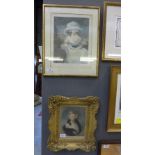 A C19th mezzotint portrait titled Mrs Drummond Smith framed and glazed 34 x 26 cm and one other in