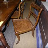 A set of five Regency style bar back dining chairs with pattern seat (AF)