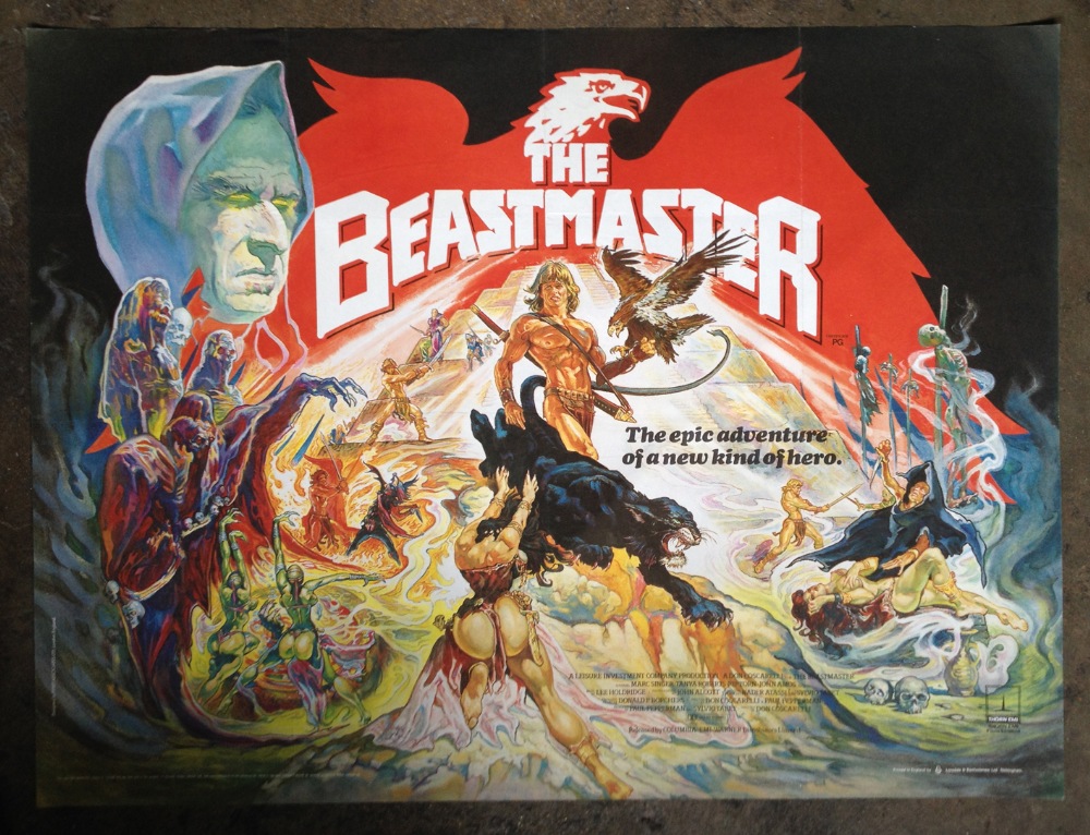 Original Vintage Beastmaster Poster 1982 30 x 40 inch