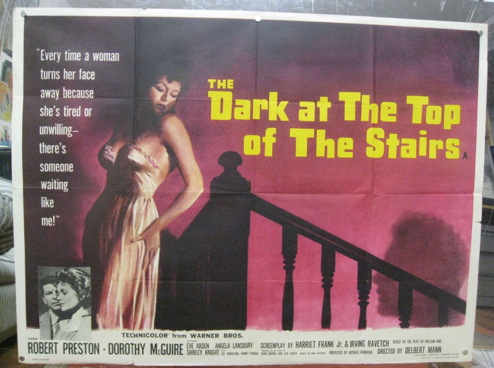 Original Vintage Dark at the Top of the Stairs Poster 1960 30 x 40 inch