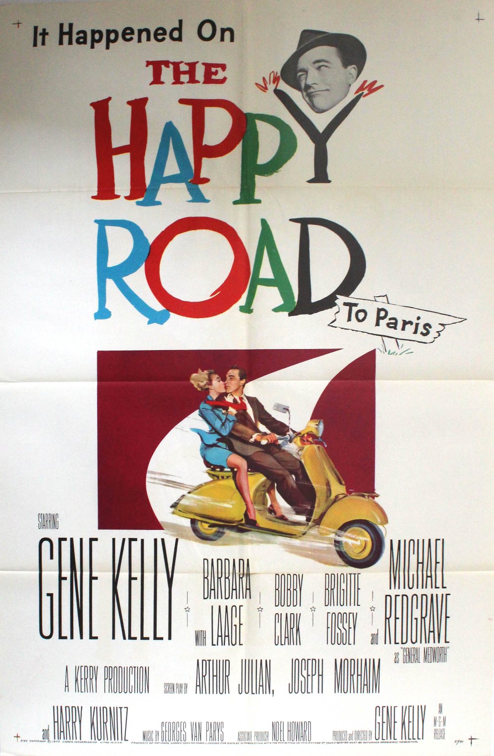 Original vintage cinema poster for the movie produced and directed by Gene Kelly,