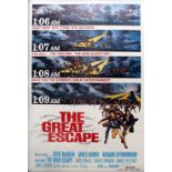 Original vintage re-release movie poster for the classic World War Two drama film, The Great Escape,