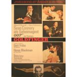 Original vintage cinema poster for the German release of the James Bond 007 movie, Goldfinger,