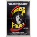 Original vintage movie poster for the Alfred Hitchcock film, Frenzy, starring Jon Finch,