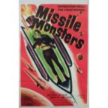 Original vintage movie poster for the 1958 film Missile Monsters,