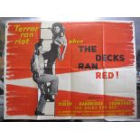 Original Vintage Decks Ran Red Poster 1958 30 x 40 inch
