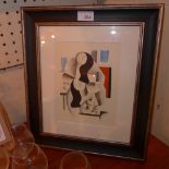 A Feruand Leger pochoir 1929 limited edition printed by Jacomet, glazed and framed