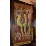 A contemporary abstract mixed media signed Young in a black frame.