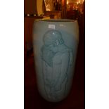 A large contemporary porcelain vase by Fian Andrews decorated with an embracing nude couple, with