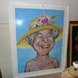 A contemporary limited edition giclee print portrait of The Queen by Derren Brown.