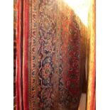 A fine Central Persian Kashan carpet 300cm x 200cm pendant medallion surrounded by palmettes on a