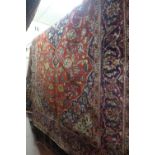 A fine Central Persian Kashan carpet 270cm x 150cm pendant medallion surrounded by palmettes on a