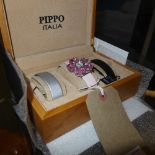 A Pippo Perez 'My Panse' Italian ladies wristwatch with two extra straps in original presentation