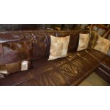 A set of five cow hide throw cushions and five other similar (10)