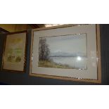 A pair of C20th watercolour of landscape studies framed and glazed,